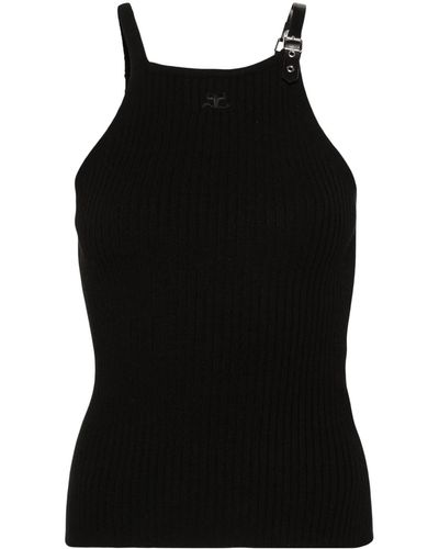 Courreges Tank Top With Buckle - Black