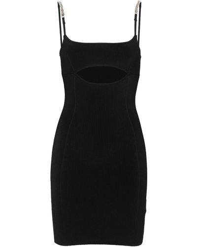 Gcds Short Dress With Logo - Black