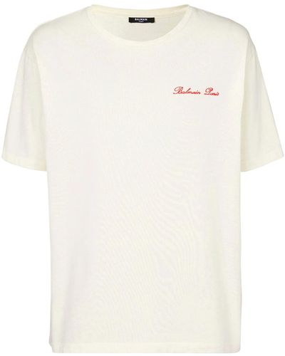 Balmain T-Shirt With Embroidery - White