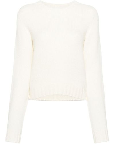 Palm Angels Jumper With Curved Logo - White