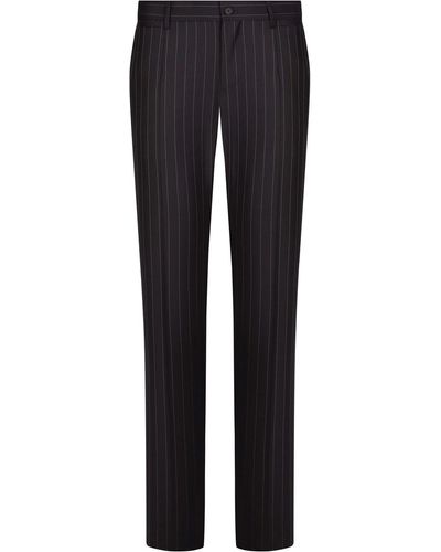 Dolce & Gabbana Pinstriped Tailored Trousers - Black