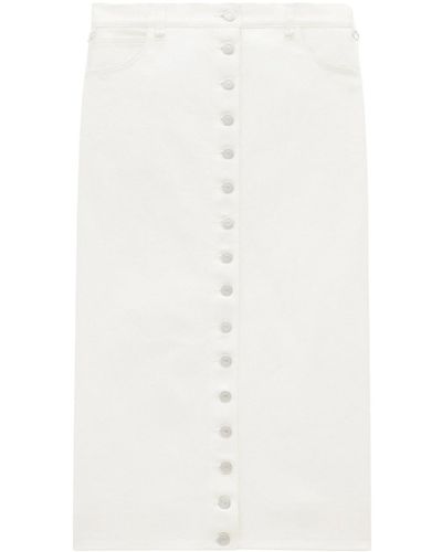 Courreges Low-Waisted Midi Skirt - White