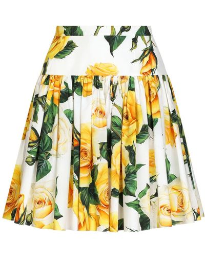 Dolce & Gabbana Short Dress With Print - Yellow