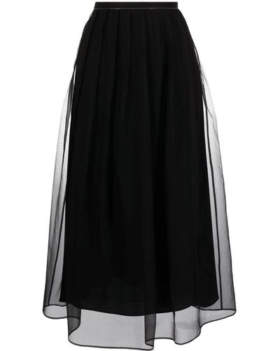 Brunello Cucinelli Layered Midi Skirt - Black