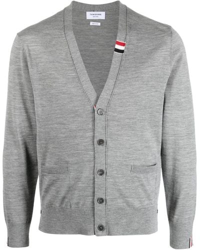 Thom Browne Cardigan With Buttons - Grey