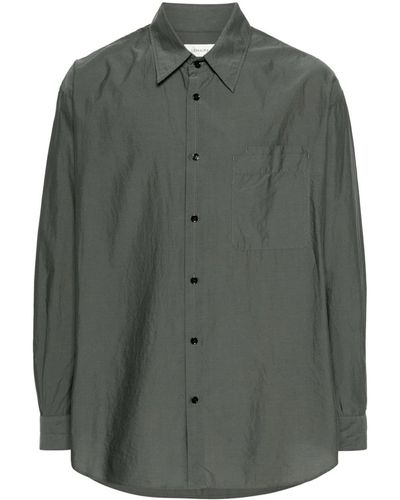 Lemaire Long-Sleeved Shirt With Double Pocket - Green