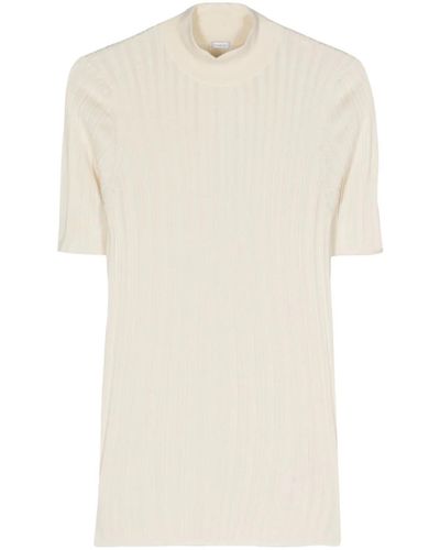 Malo Ribbed Knit Top - White
