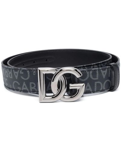 Dolce & Gabbana Logo Buckle-fastening Leather Belt - Black