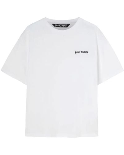 Palm Angels Crew-Neck T-Shirt With Embroidery - White