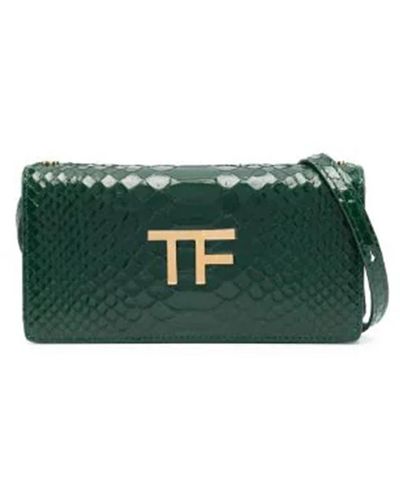 Tom Ford Shoulder Bag With Logo Plaque - Green