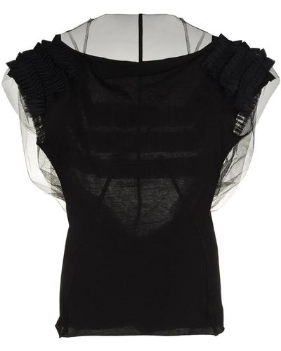 Rick Owens Blouse With Boat Neckline - Black