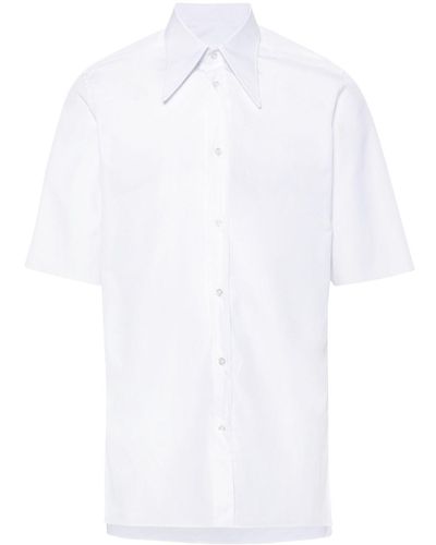 Maison Margiela Short-Sleeved Poplin Shirt - White