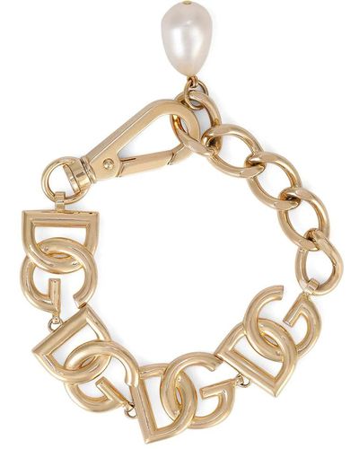 Dolce & Gabbana Bracciale Con Logo - Metallizzato