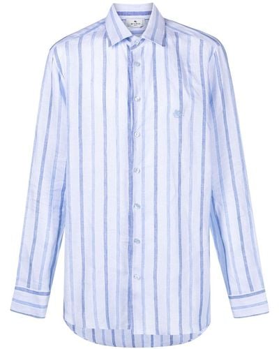 Etro Striped Pegaso Shirt - Blue