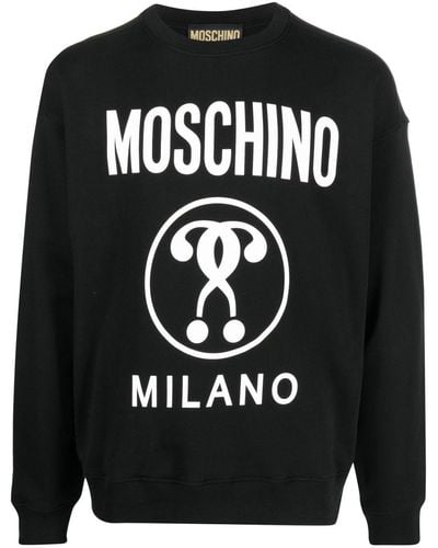 Moschino Organic Cotton Sweatshirt With Logo Print - Black