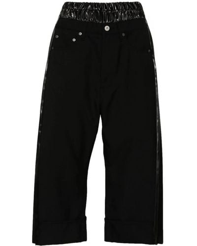Junya Watanabe High-Waisted Cropped Trousers - Black