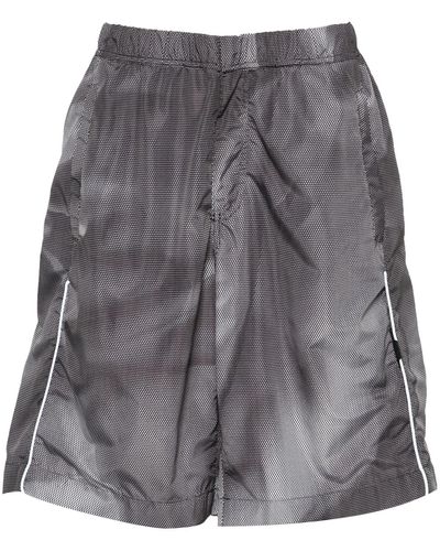 44 Label Group Crinkle Shorts With Graphic Print - Grey