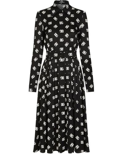 Dolce & Gabbana Dress With Dg Print - Black