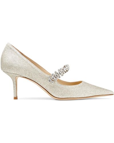 Jimmy Choo Bing Court Shoes With Glitter 65Mm - Natural