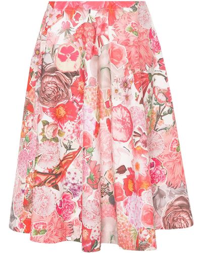 Marni Midi Skirt With Floral Print - Red