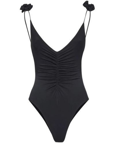 Magda Butrym Swimsuit With V-Neck And Rosettes - Black