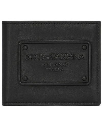 Dolce & Gabbana Portacarte In Pelle Con Placchetta Logo - Nero