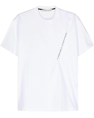 Y. Project Cotton T-Shirt With Logo Print - White
