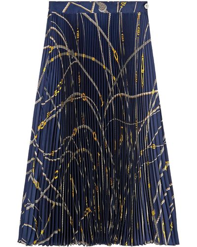 Versace Pleated Skirt With Print - Blue
