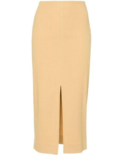 Isabel Marant Mills Pencil Skirt With High Waist - Natural