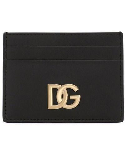 Dolce & Gabbana Card Holder With Logo Plaque - Black
