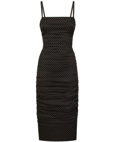Dolce & Gabbana Polka Dot Midi Dress - Black