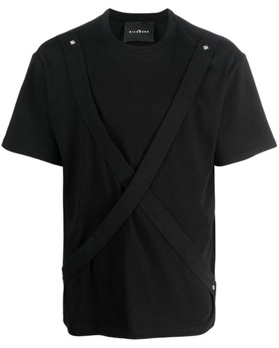 John Richmond T-Shirt With Crossed Bands - Black