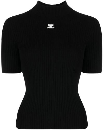 Courreges Top With Print - Black