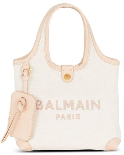 Balmain B-Army Grocery Mini Tote Bag - Natural