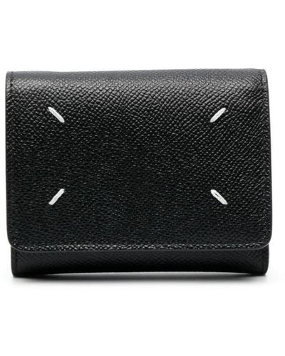 Maison Margiela Leather Tri-Fold Wallet - Black