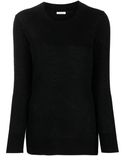 Malo Fine-Knit Crew-Neck Sweater - Black