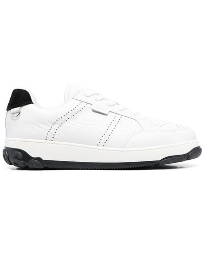 Gcds Two-Tone Leather Sneakers - White
