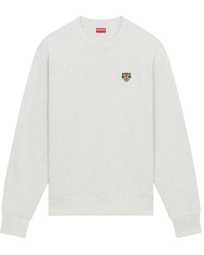 KENZO Classic Sweatshirt With `Lucky Tiger` Embroidery - White