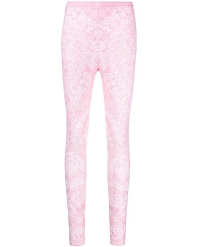 Versace Leggings With Elasticated Band - Pink