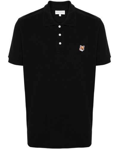 Maison Kitsuné Polo Shirt With Patch - Black