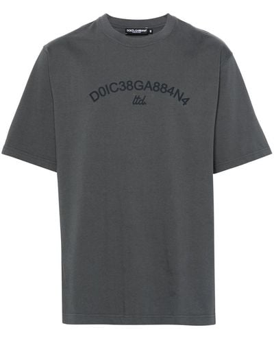 Dolce & Gabbana T-Shirt With Logo Application - Grey