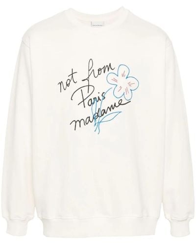 Drole de Monsieur The Slogan Esquisse Sweatshirts - White
