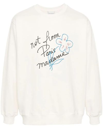 Drole de Monsieur The Slogan Esquisse Sweatshirts - White