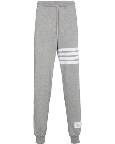 Thom Browne Sports Trousers With 4-Stripe Detail - Grey