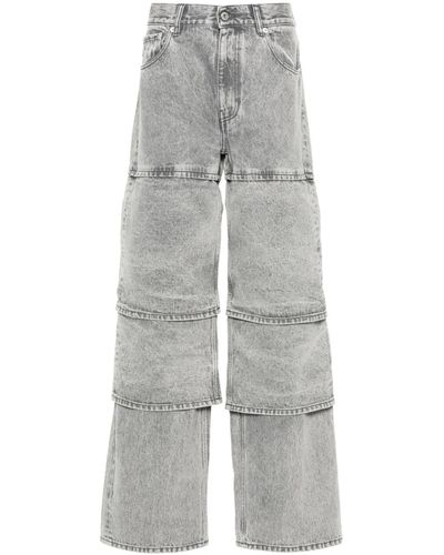 Y. Project Wide-Leg Jeans With Panels - Grey