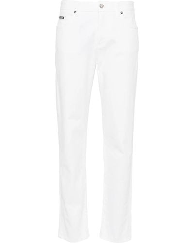 Dolce & Gabbana Mid-Rise Tapered Jeans - White