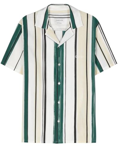 Lanvin Striped Shirt With Embroidery - Green