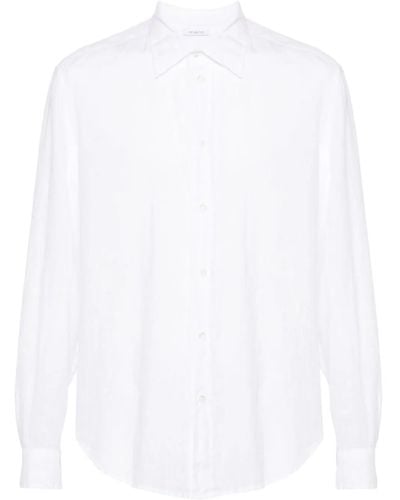 Malo Buttoned Linen Shirt - White