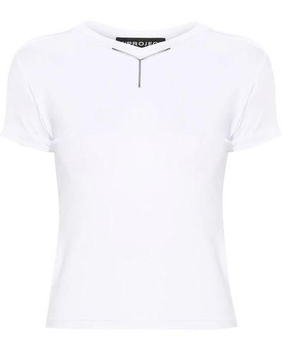 Y. Project T-shirt con applicazione - Bianco