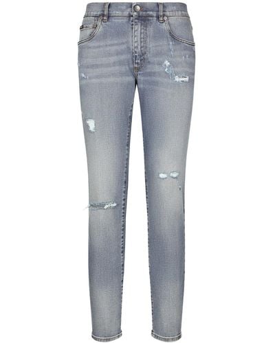 Dolce & Gabbana Slim Jeans With Patch - Blue